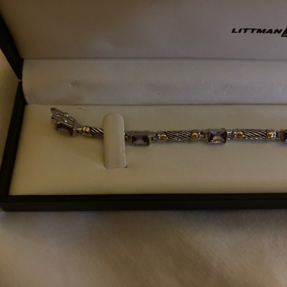 Littman Jewelers Silver, Gold, and Purple Bracelet NWOT in Box - Picture 2 of 10